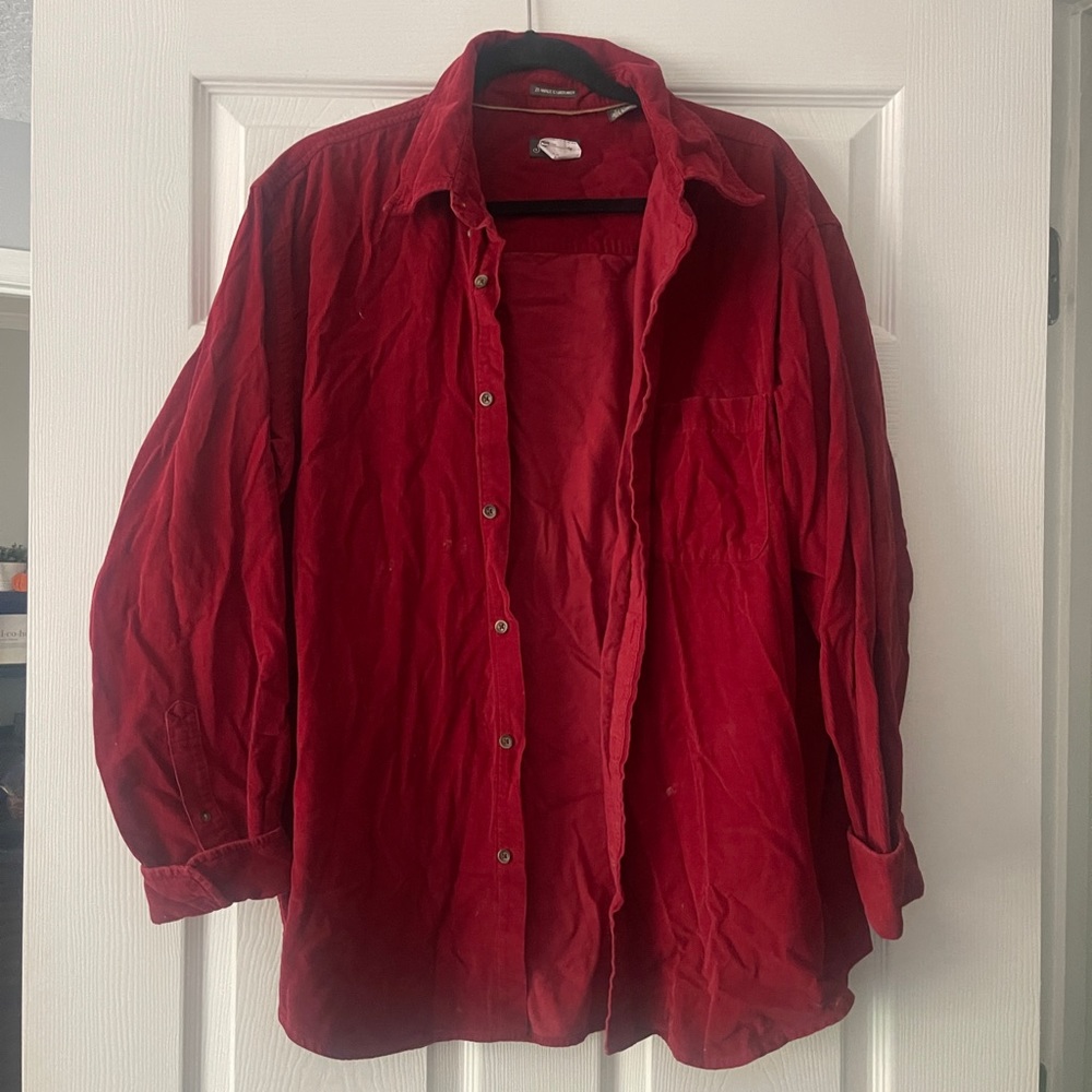 Long sleeve red shacket dress x large